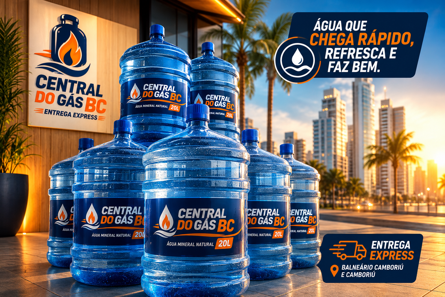 Galões de água mineral 20L Central do Gás BC